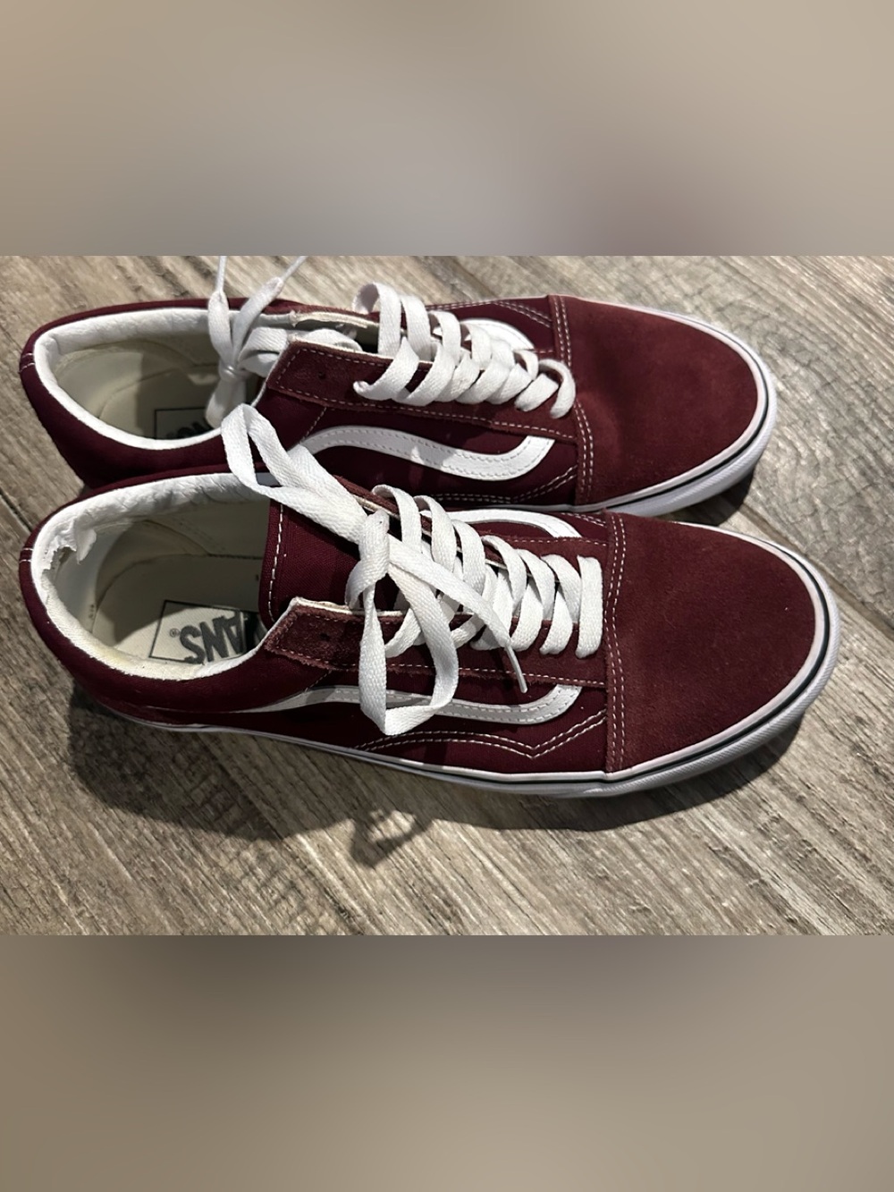 Vans Men’s Old Skool Sneakers - Maroon and White